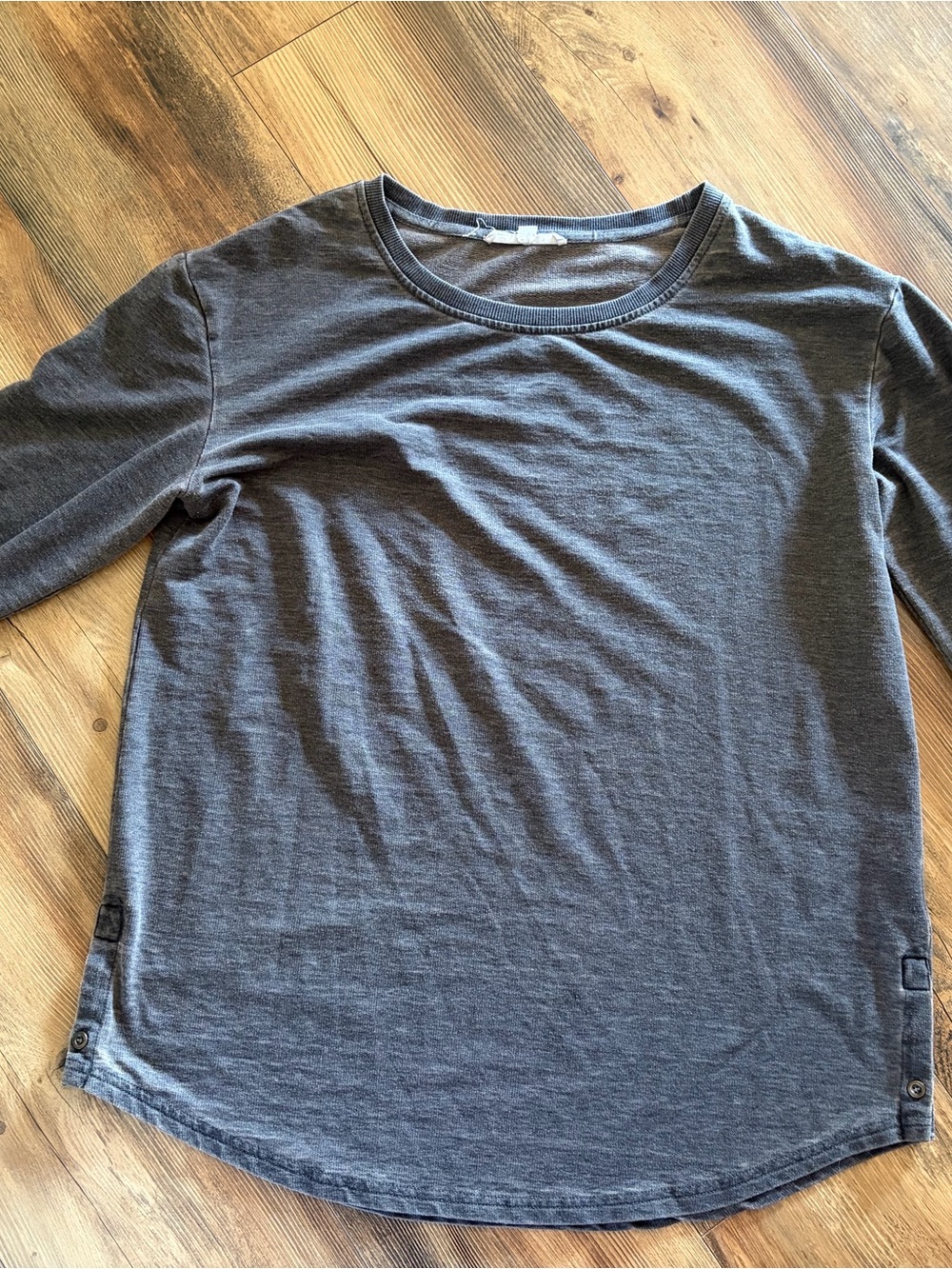 Jane and Delancey Long Sleeve Crewneck Top - Charcoal